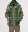 Green Mohair-Wool Check Scarf