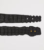 Balmain Black Leather Croc-Embossed Belt