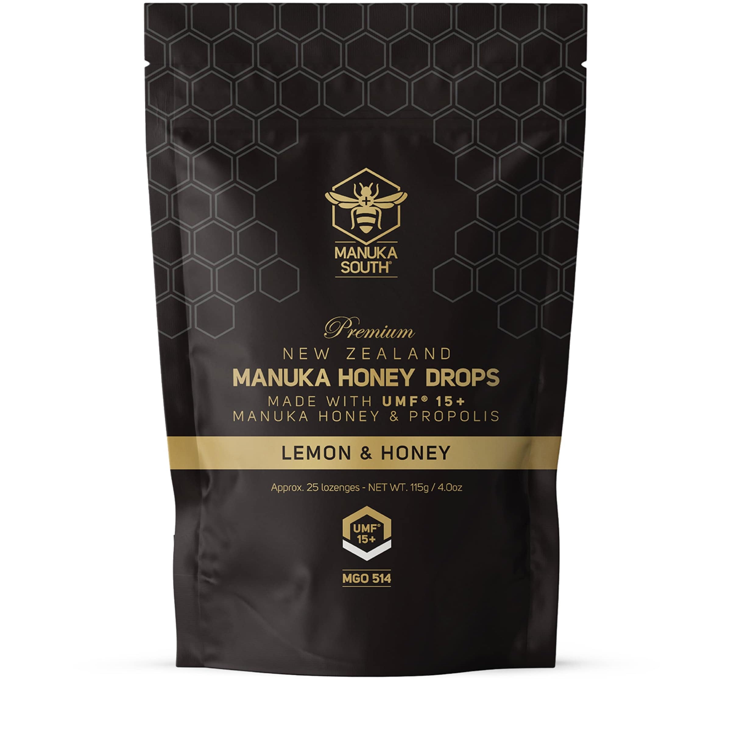 Manuka Honey UMF 15+ & Propolis Lemon Honey Drops (Pack of 25)