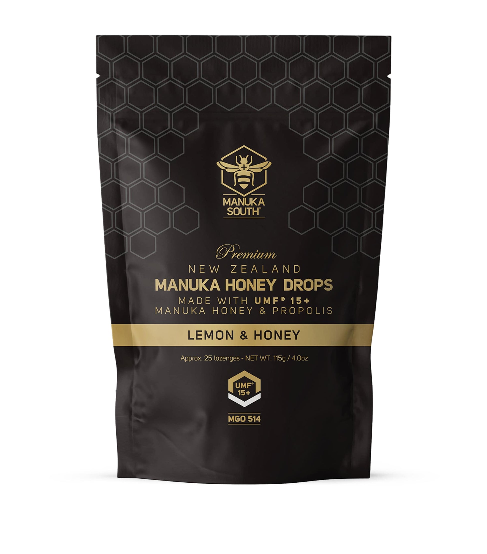 Manuka Honey UMF 15+ & Propolis Lemon Honey Drops (Pack of 25)
