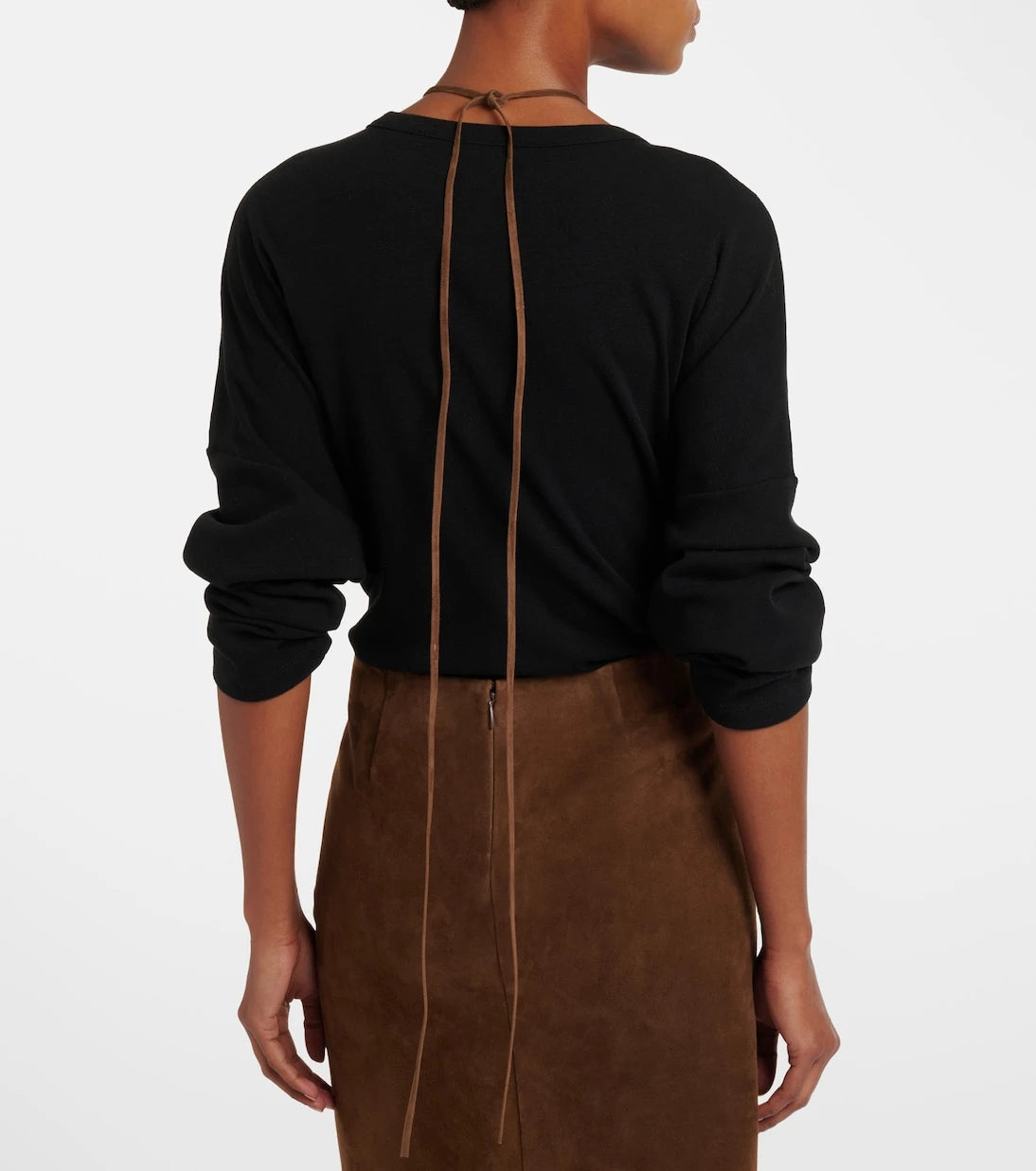 The Row - Erina suede pencil skirt