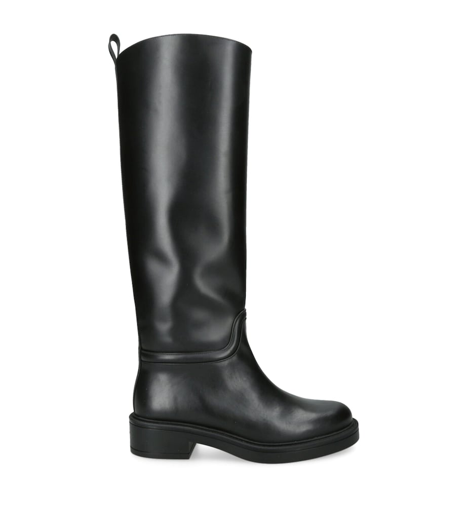 Stuart Weitzman Black Leather Celia Riding Boots