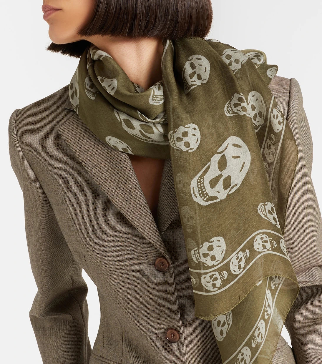 McQueen - Printed silk scarf