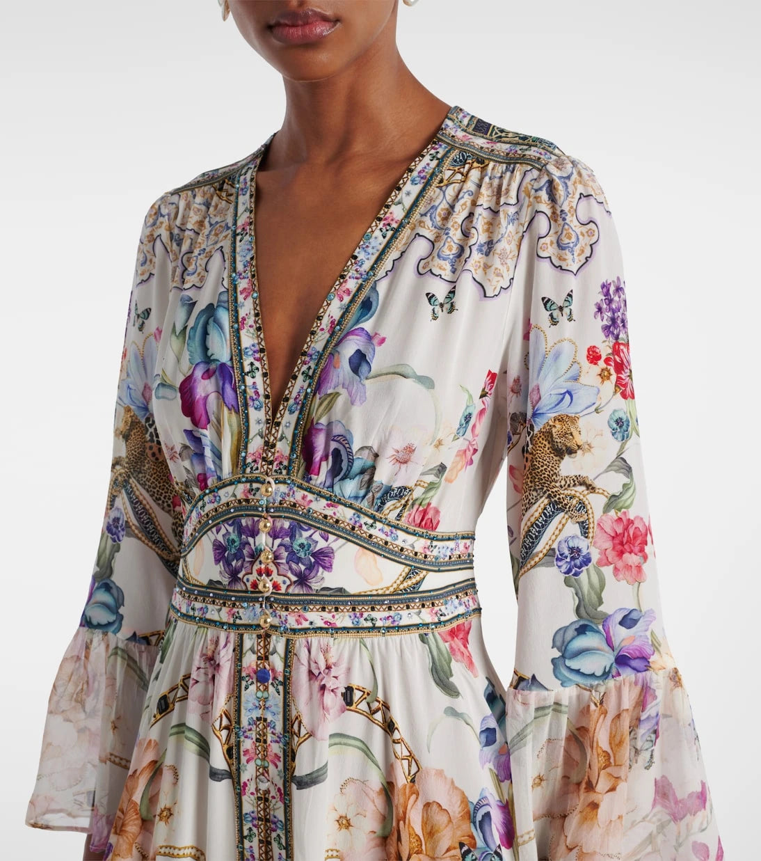 Camilla - Crystal-embellished silk maxi dress