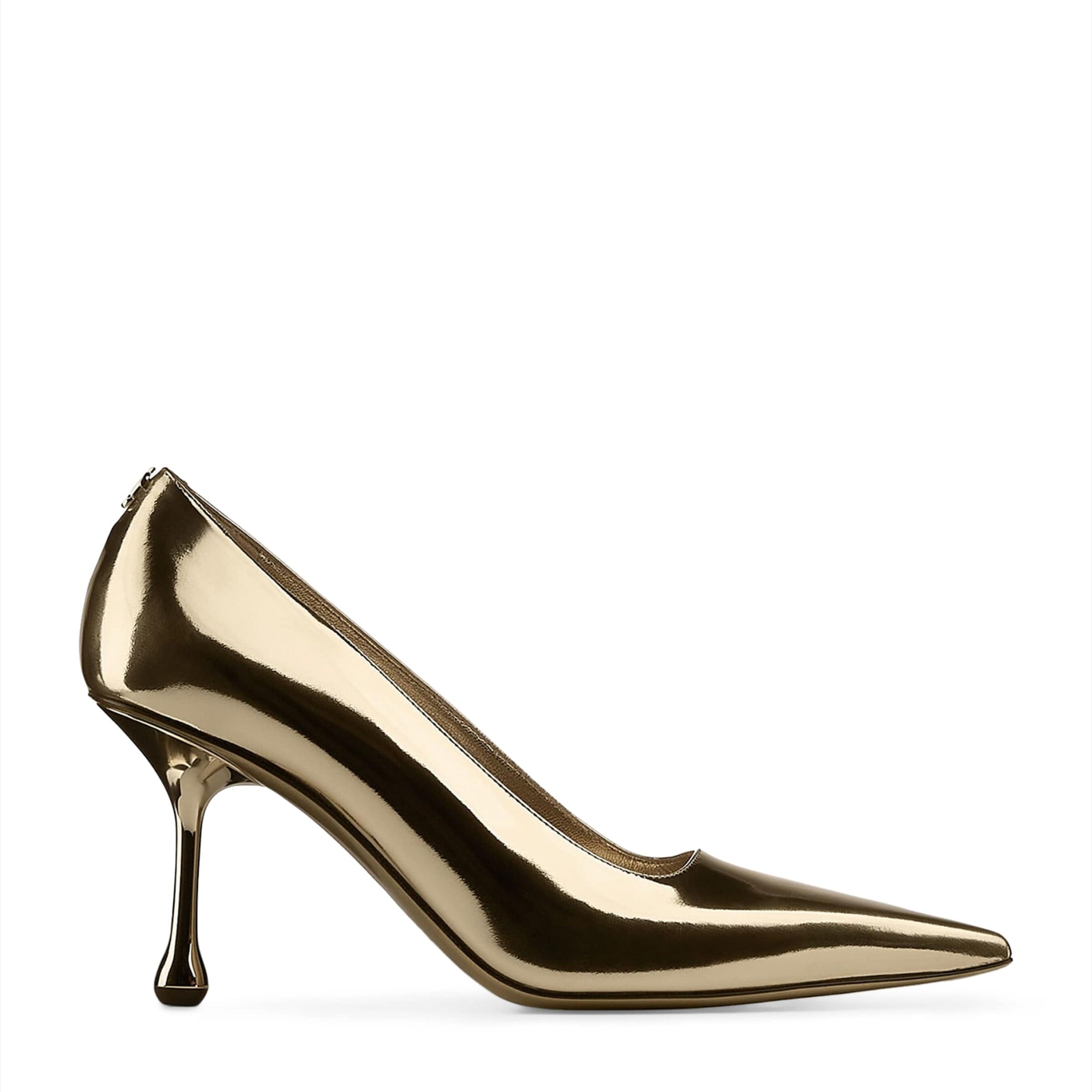 Gold Ixia 80 Leather Pumps