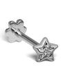 Maria Tash White Gold and Diamond Solitaire Star Threaded Stud Earring (3mm)