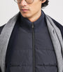 Grey Down Wool-Blend Hybrid Puffer Jacket