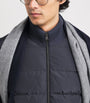 Grey Down Wool-Blend Hybrid Puffer Jacket