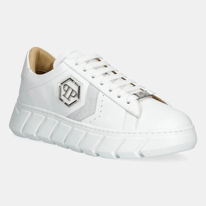 Кожени маратонки Philipp Plein Nappa Lo-Top Hexagon