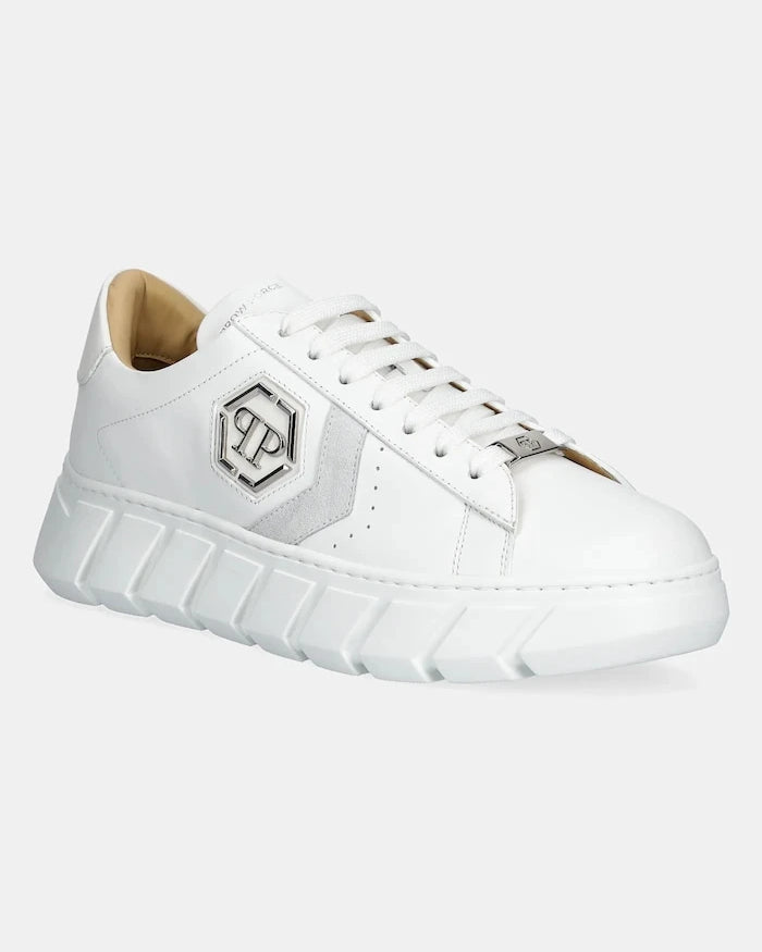 Кожени маратонки Philipp Plein Nappa Lo-Top Hexagon