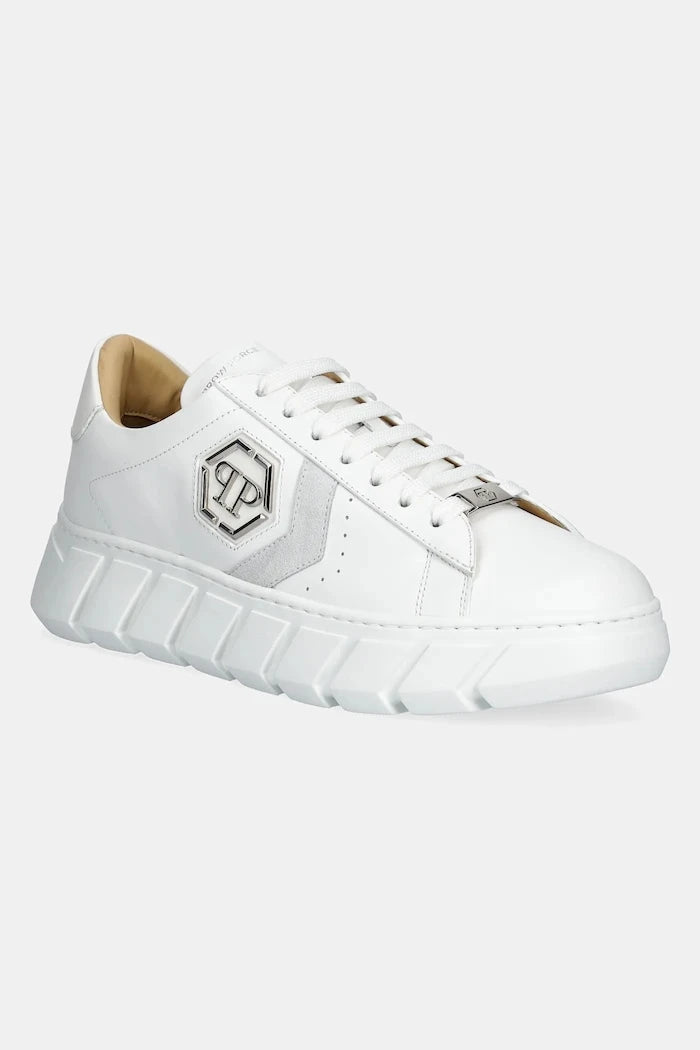 Кожени маратонки Philipp Plein Nappa Lo-Top Hexagon