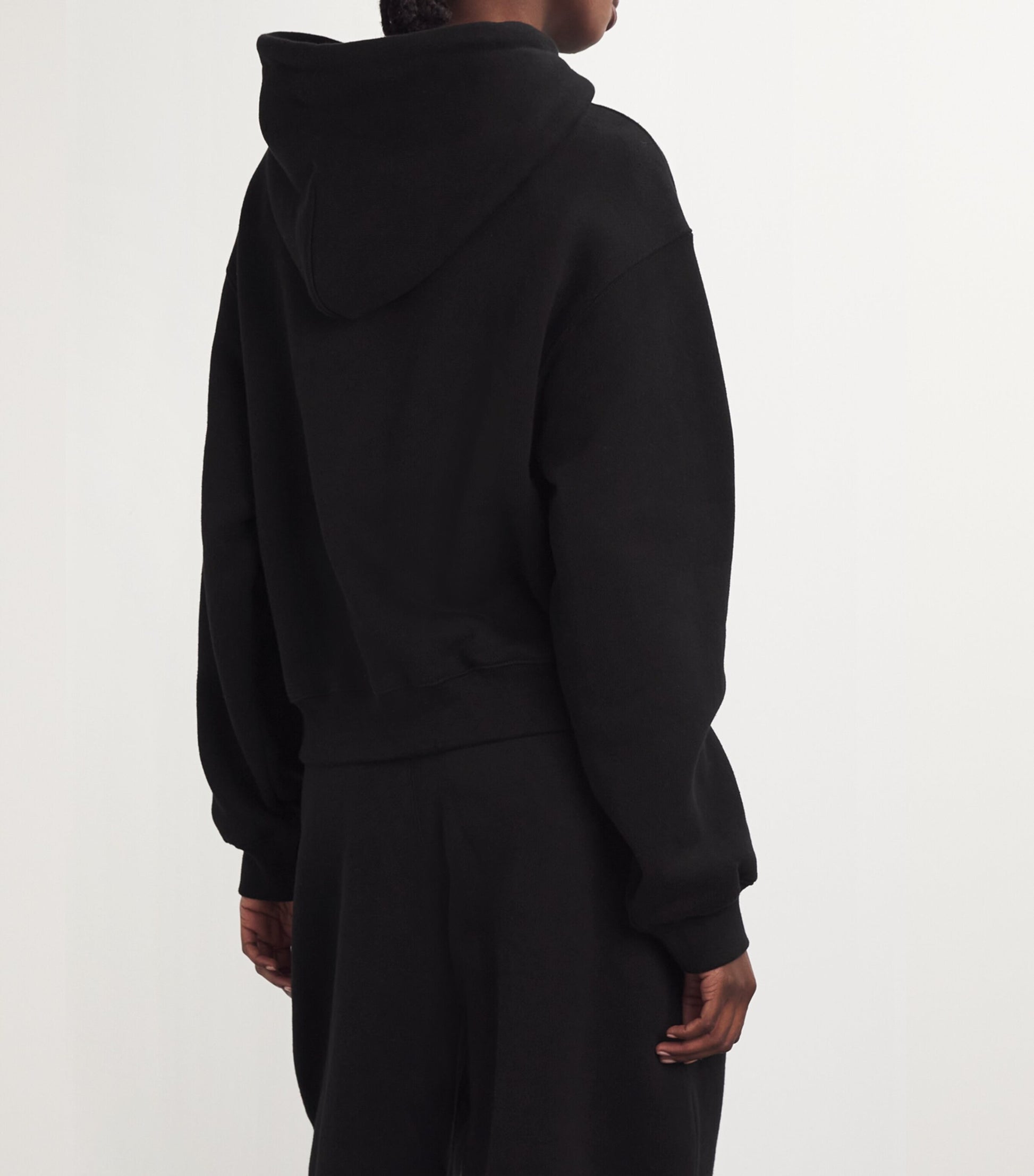 Black Cotton Logo Hoodie