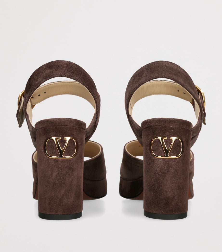 Valentino Garavani Suede Fawcette Heeled Sandals 90