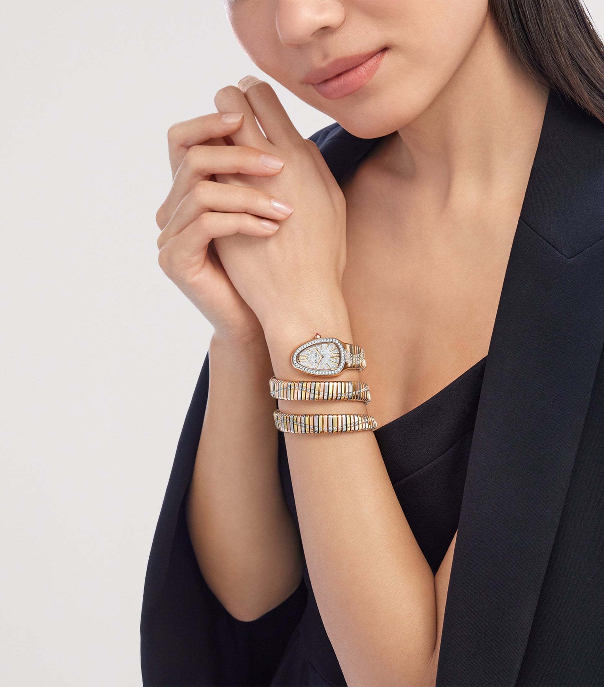 Mixed Gold and Diamond Serpenti Tubogas Infinity Watch 35mm