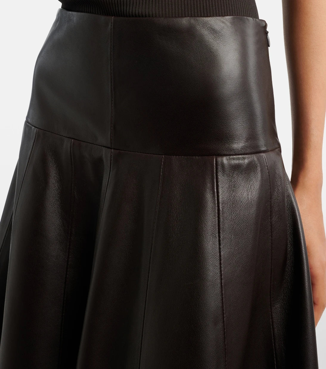 Nour Hammour - Daria leather midi skirt