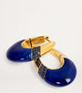 Yellow Gold, Lapis and Sapphire Bernadette Oval Earrings