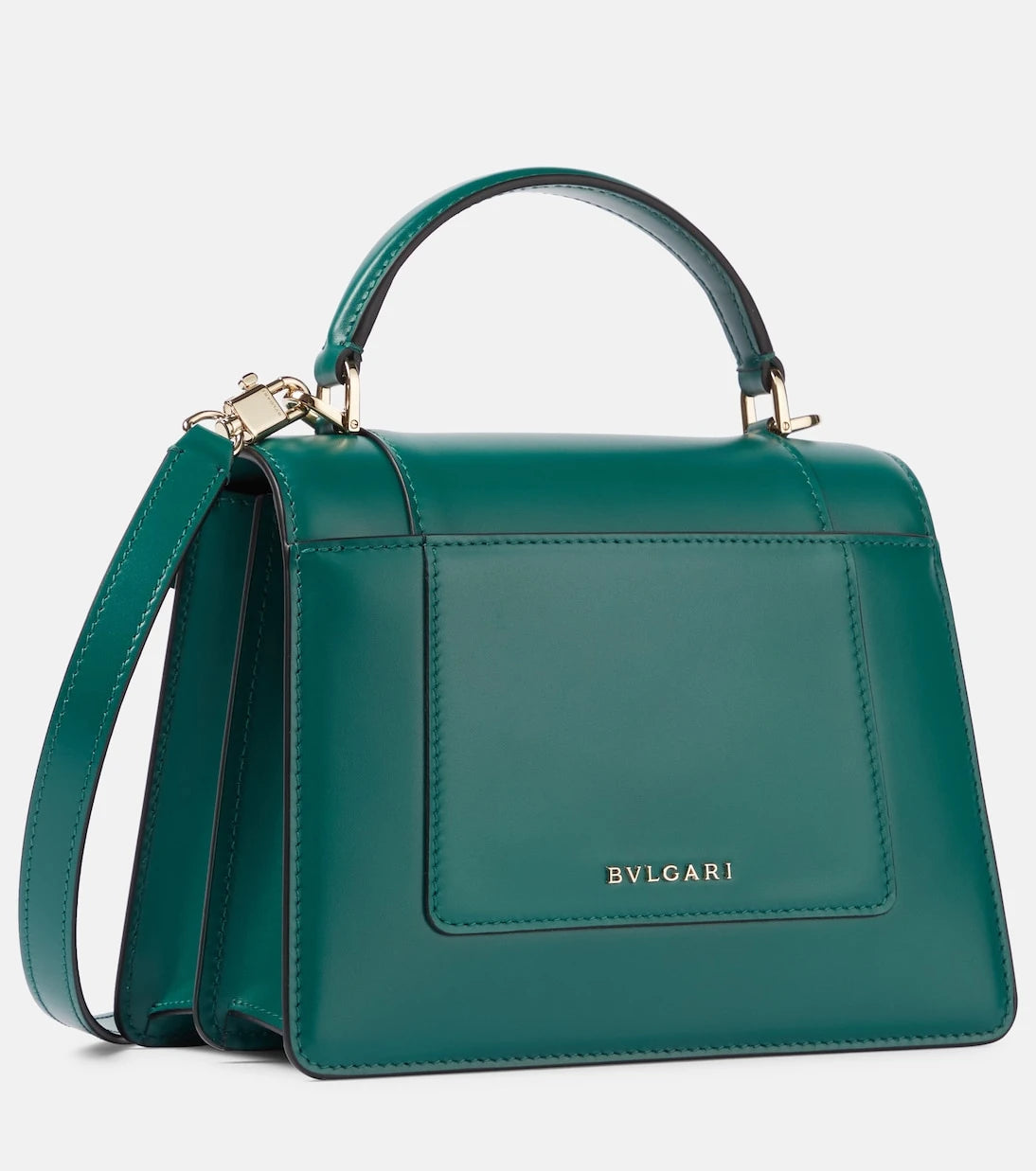 Bvlgari - حقيبة يد علوية متوسطة من جلد Serpenti Forever