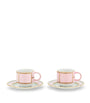 Set of 2 Colonna Diva Rosa Coffee Cups and Saucers