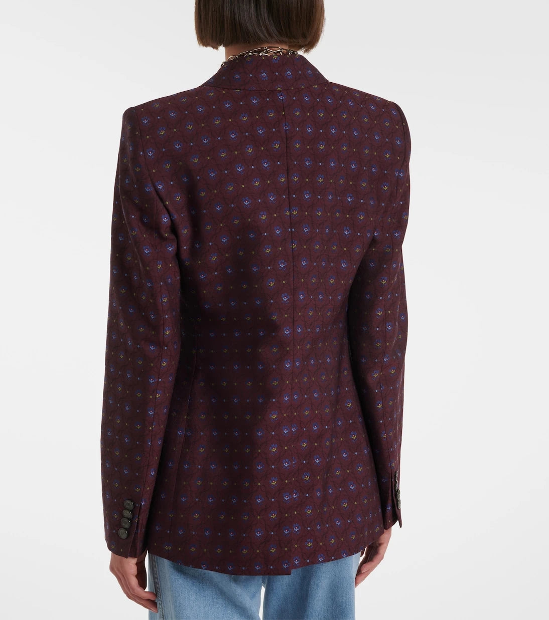 Etro - Floral wool and cotton jacquard blazer
