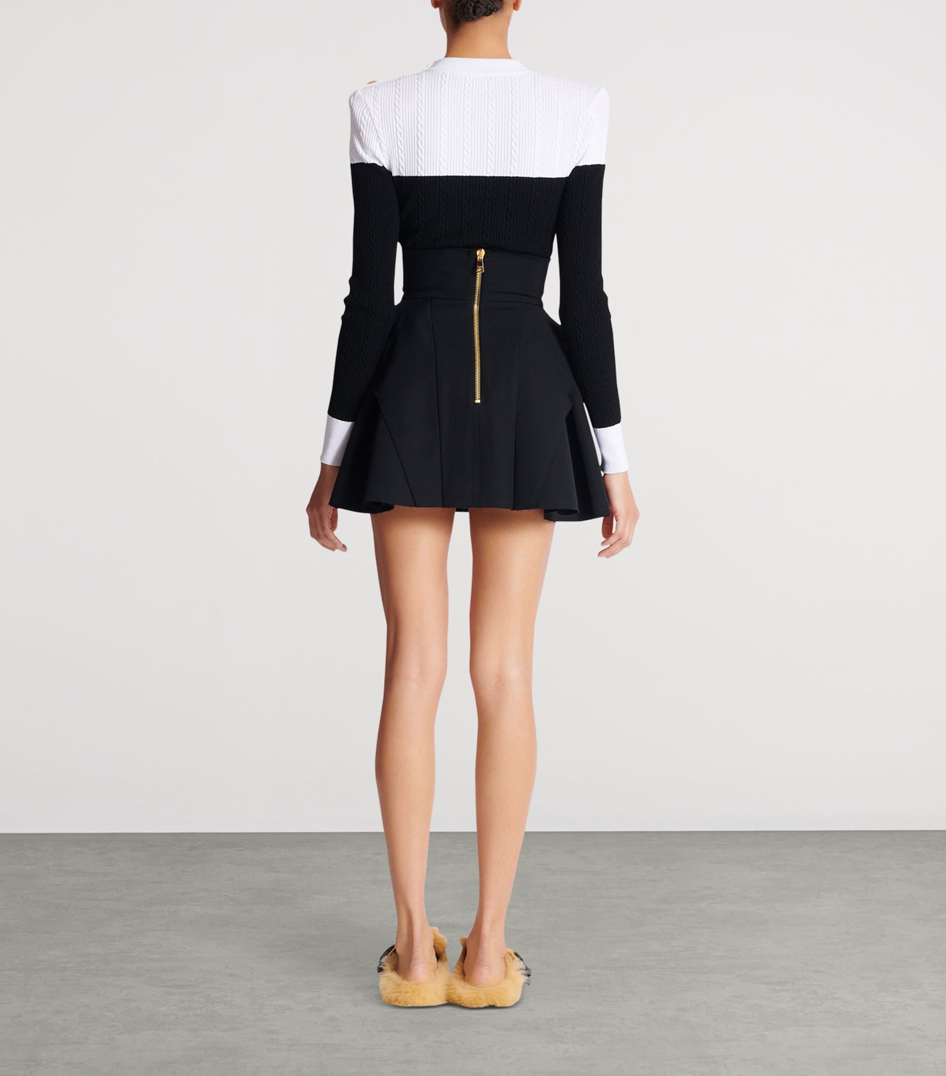 Black Wool Mini Skirt