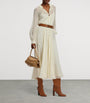 Ralph Lauren Collection Beige Mulberry Silk Grantly Midi Shirt Dress