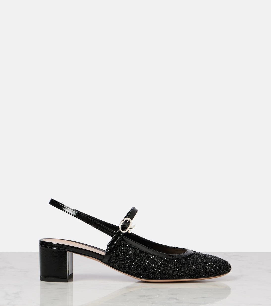 Gianvito Rossi - Leather-trimmed slingback pumps
