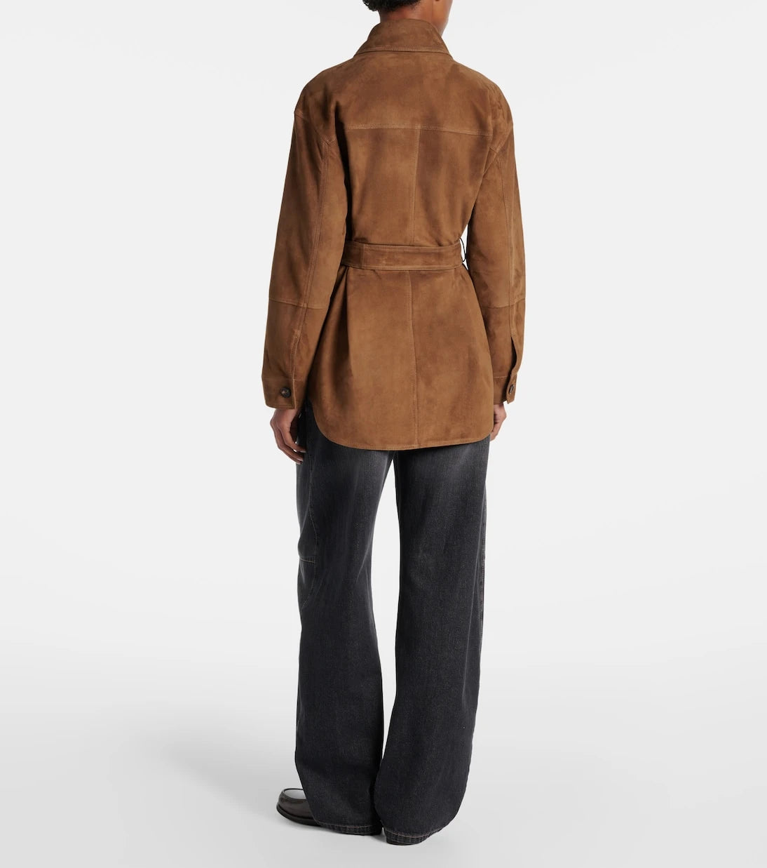 Brunello Cucinelli - Belted suede field jacket