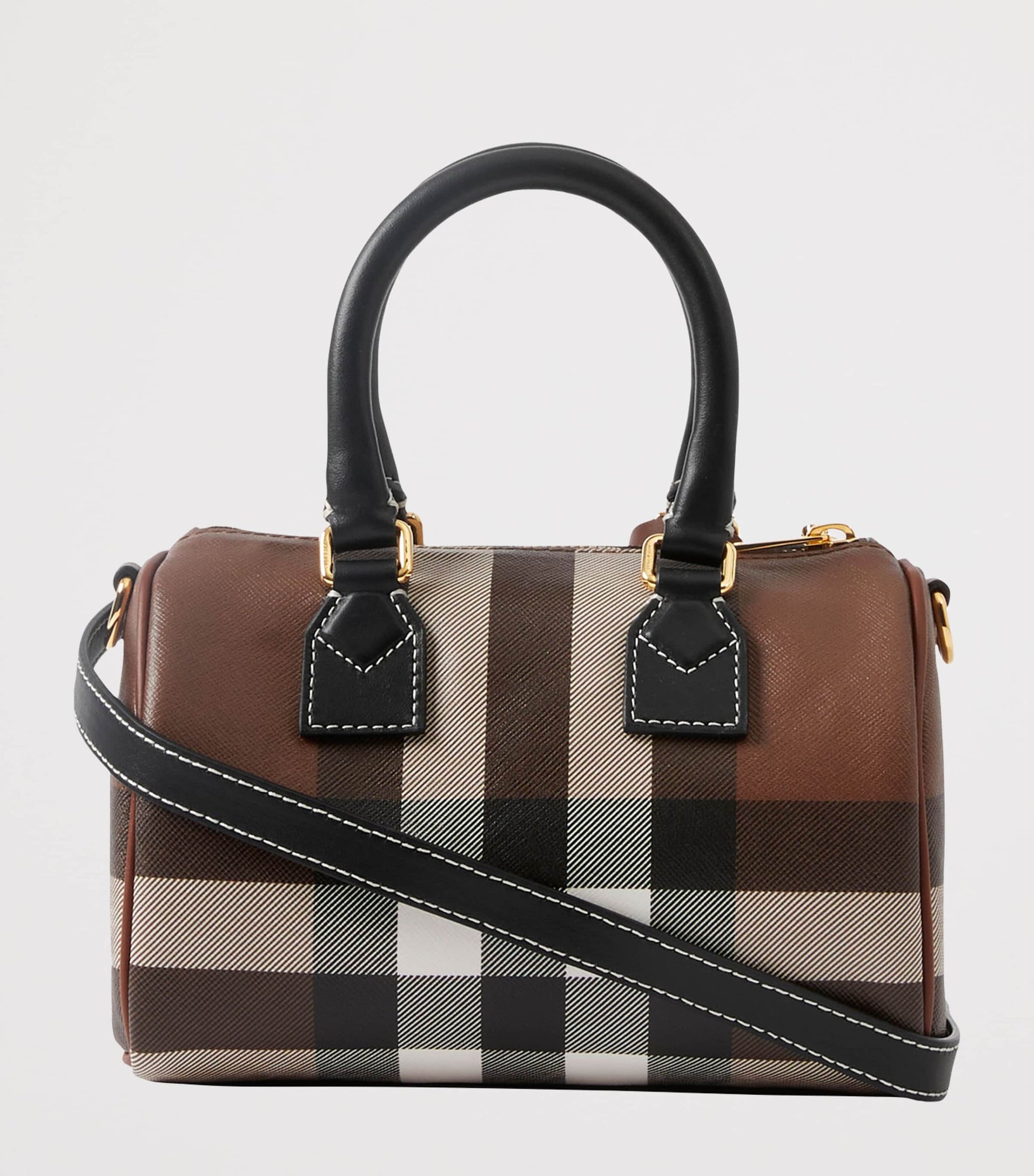 Brown Mini Check Bowling Bag