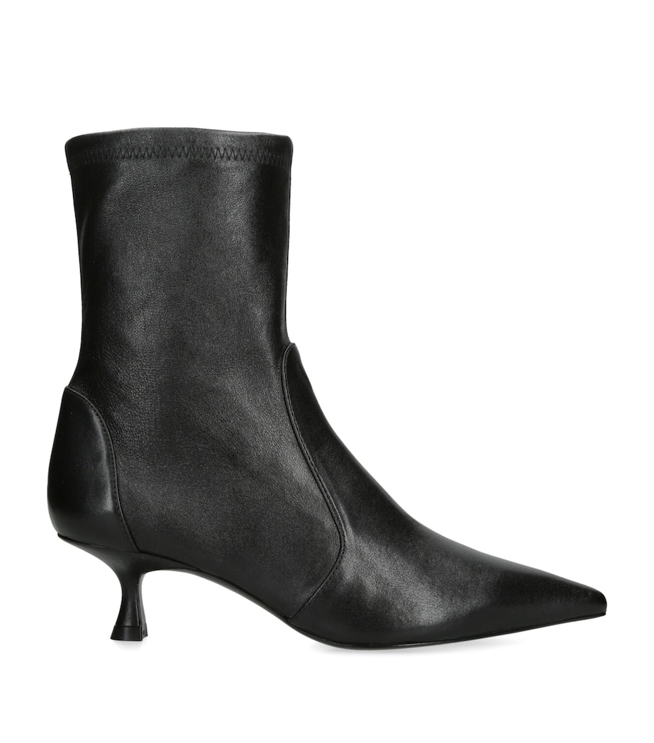 Stuart Weitzman Black Leather Naomi Ankle Boots 50
