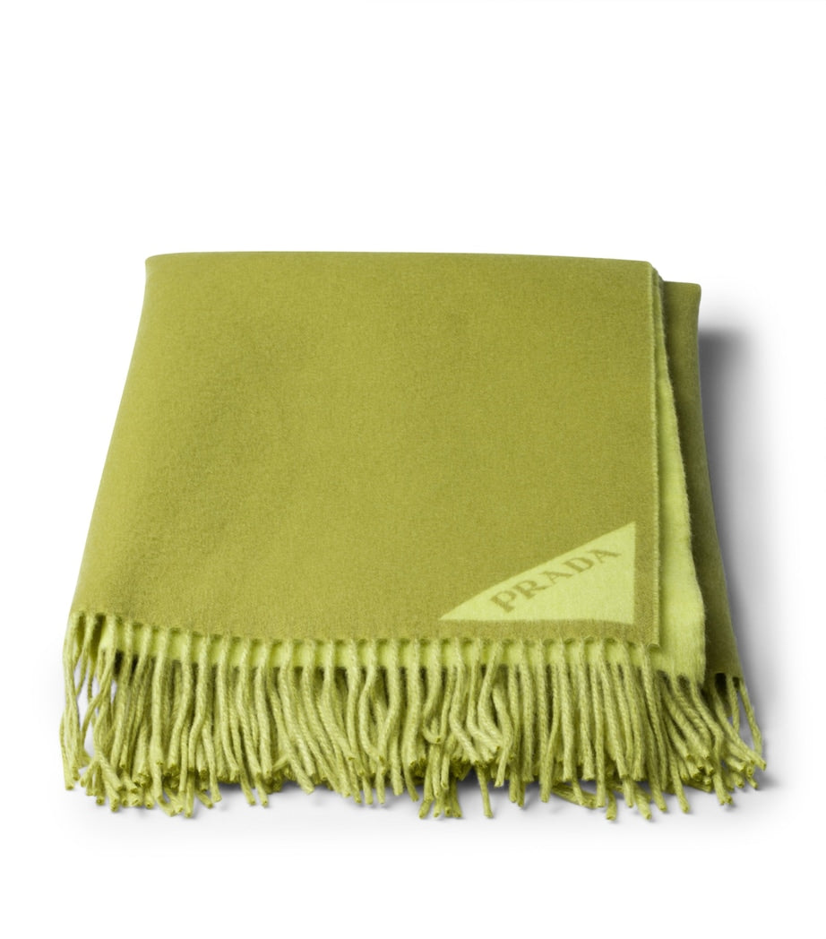 Wool-Cashmere Jacquard Logo Throw