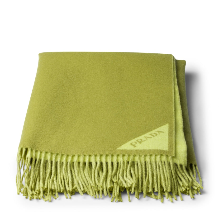 Wool-Cashmere Jacquard Logo Throw