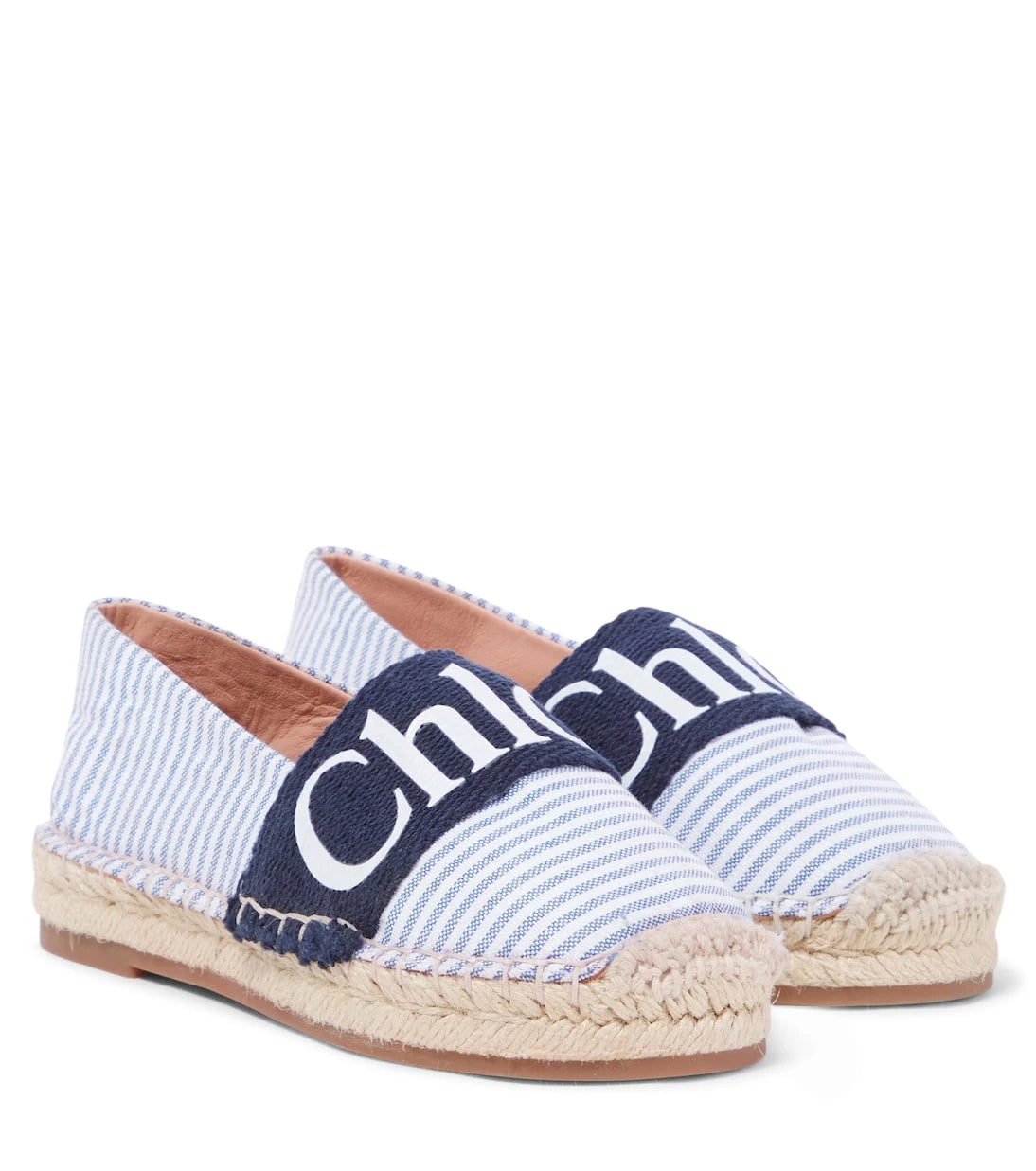 Chloé Kids - صنادل مخططة بشعار الماركة