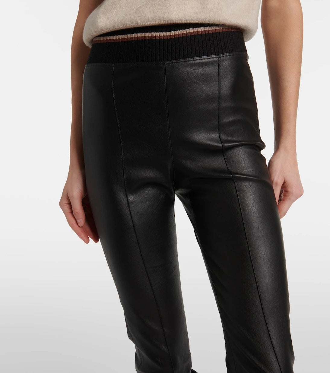 Brunello Cucinelli - Deri dar kesim pantolon