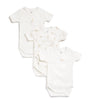 Petit Bateau Set of 3 Organic Cotton Bodysuits (1-12 Months)