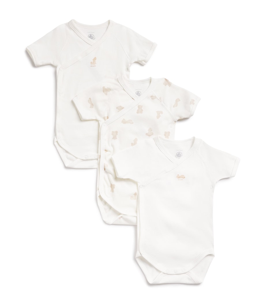 Petit Bateau Set of 3 Organic Cotton Bodysuits (1-12 Months)