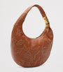 Large Leather Embroidered Soufflé Shoulder Bag 806 CARAMEL