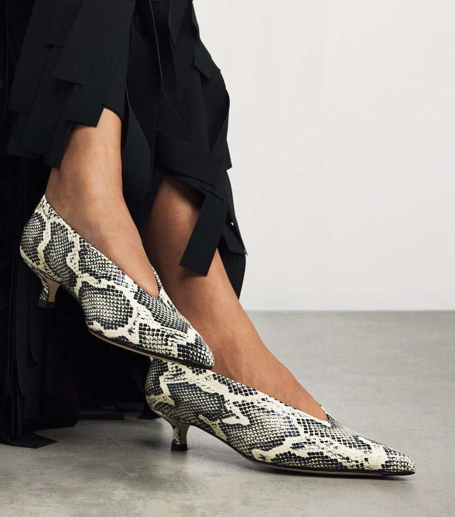 Aeyde Leather Snake Print Clara Pumps 35