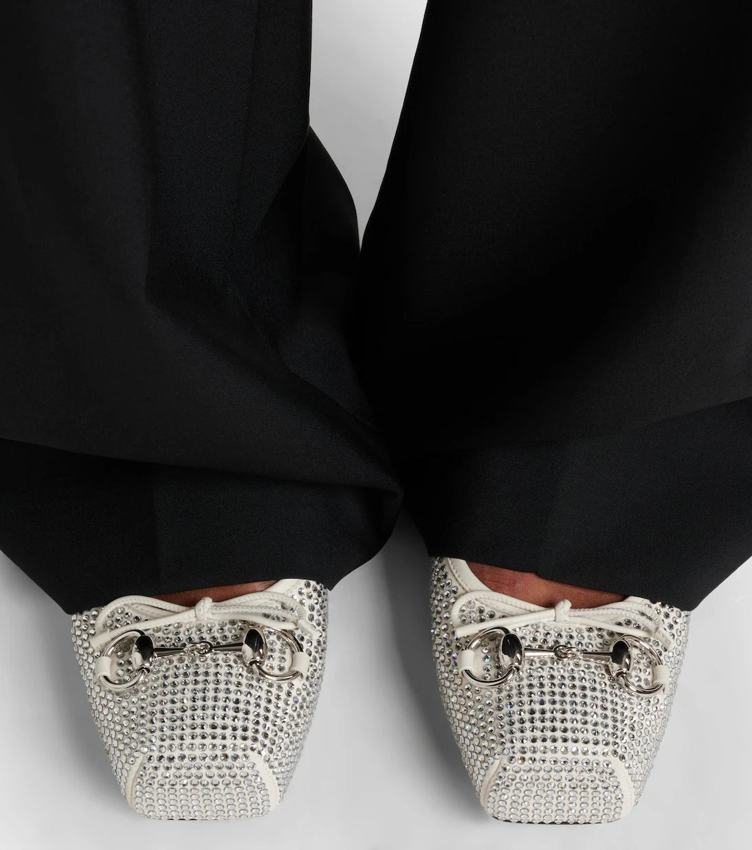 Gucci - Horsebit embellished leather ballet flats