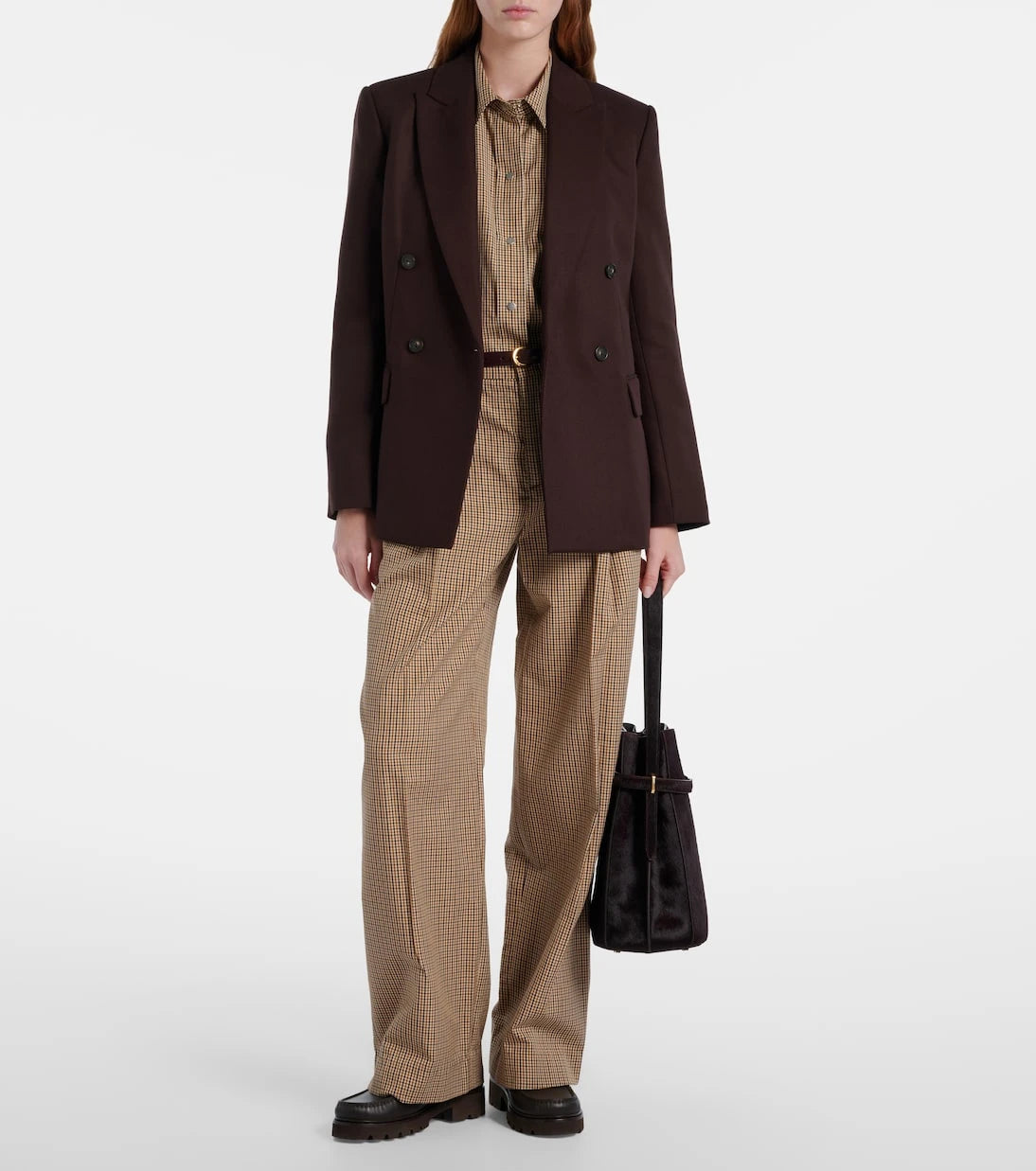 Vince - Checked cotton-blend shirt