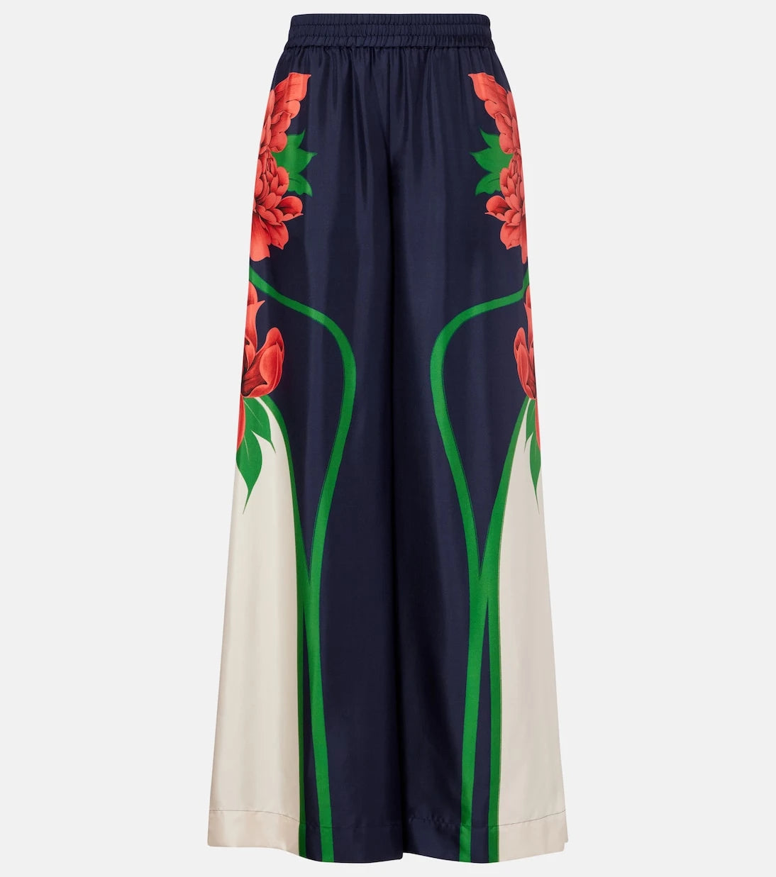 La DoubleJ - Floral silk palazzo pants