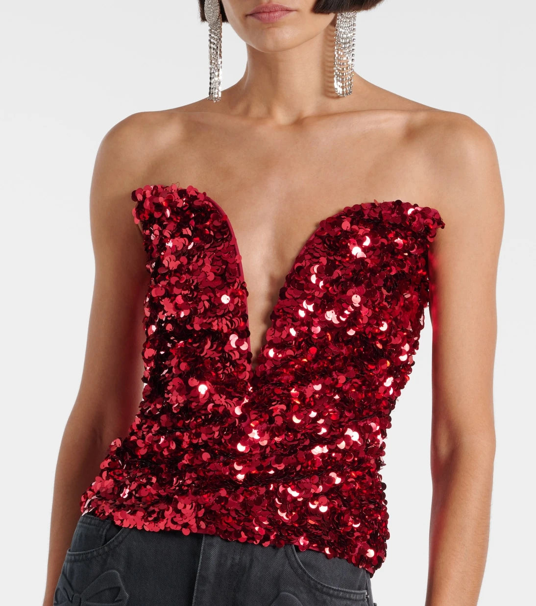 Self-Portrait - Sequined corset