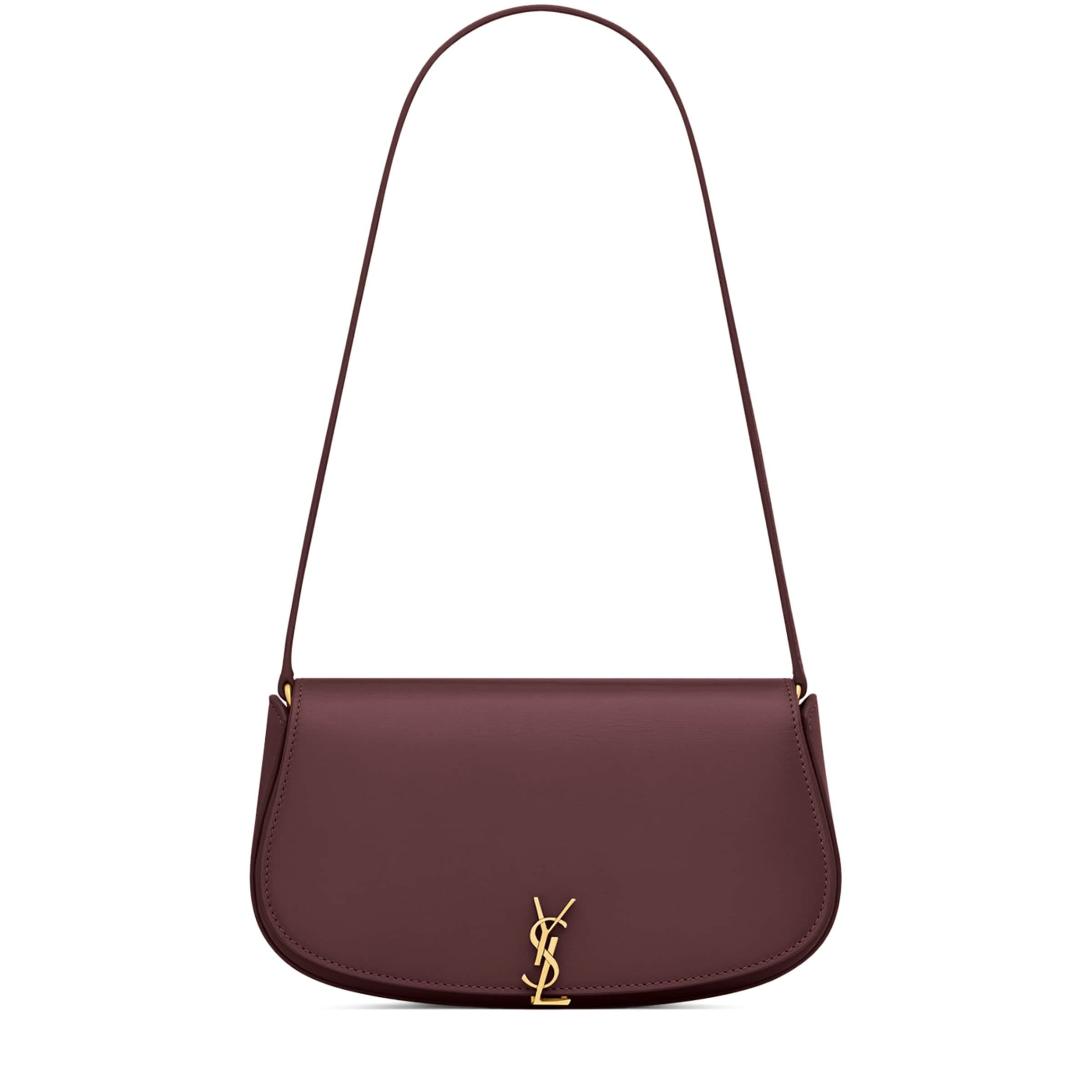 Saint Laurent Burgundy Mini Leather Flap Shoulder Bag