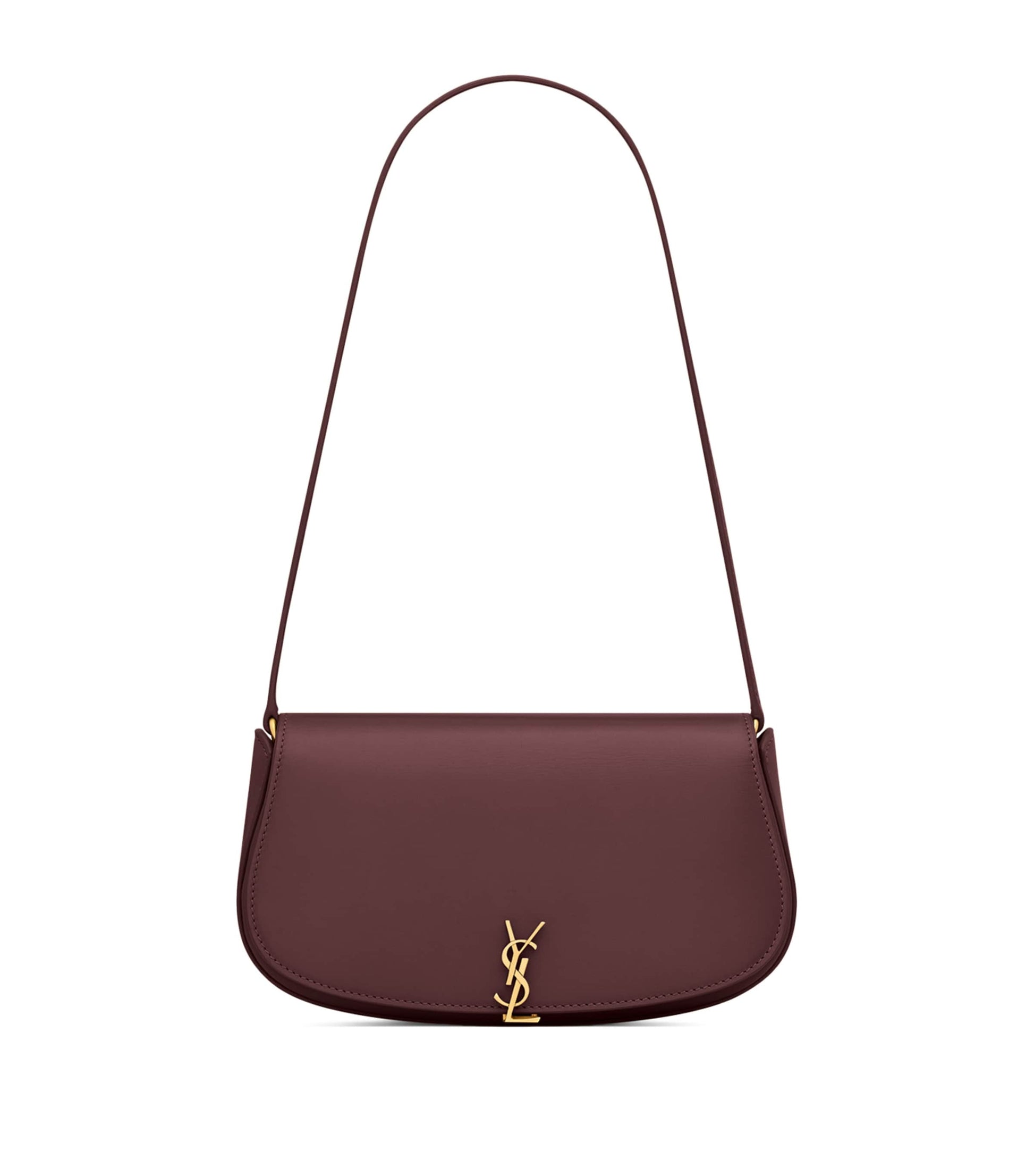 Saint Laurent Burgundy Mini Leather Flap Shoulder Bag