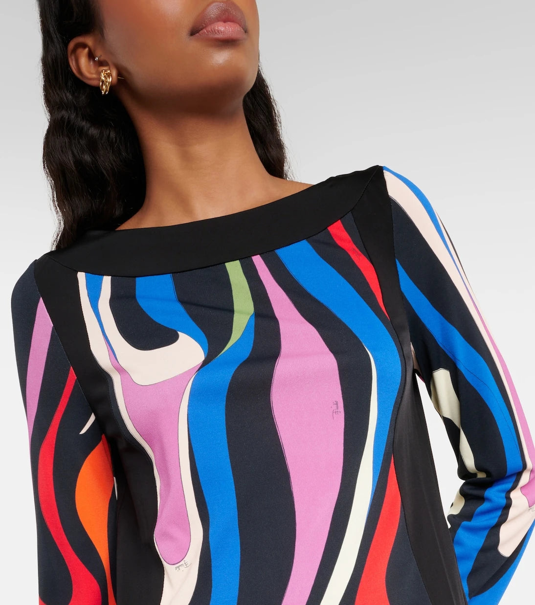 Pucci - فستان شيفت مطبوع بنقشة Marmo