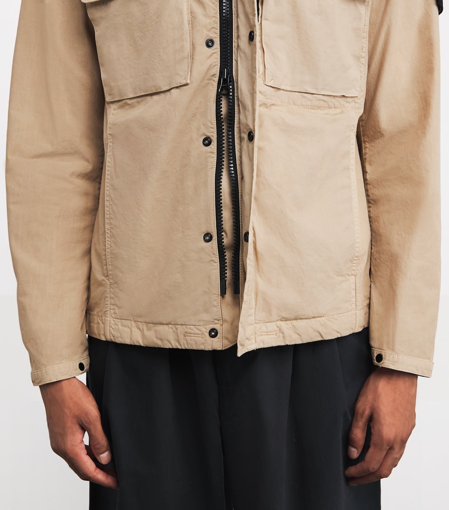 Stone Island Beige Organic Cotton Canvas Hooded Parka