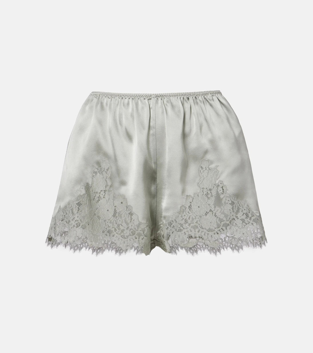 Dôen - Iona lace-trimmed silk shorts