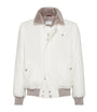 Brunello Cucinelli White Cashmere Aviator Jacket