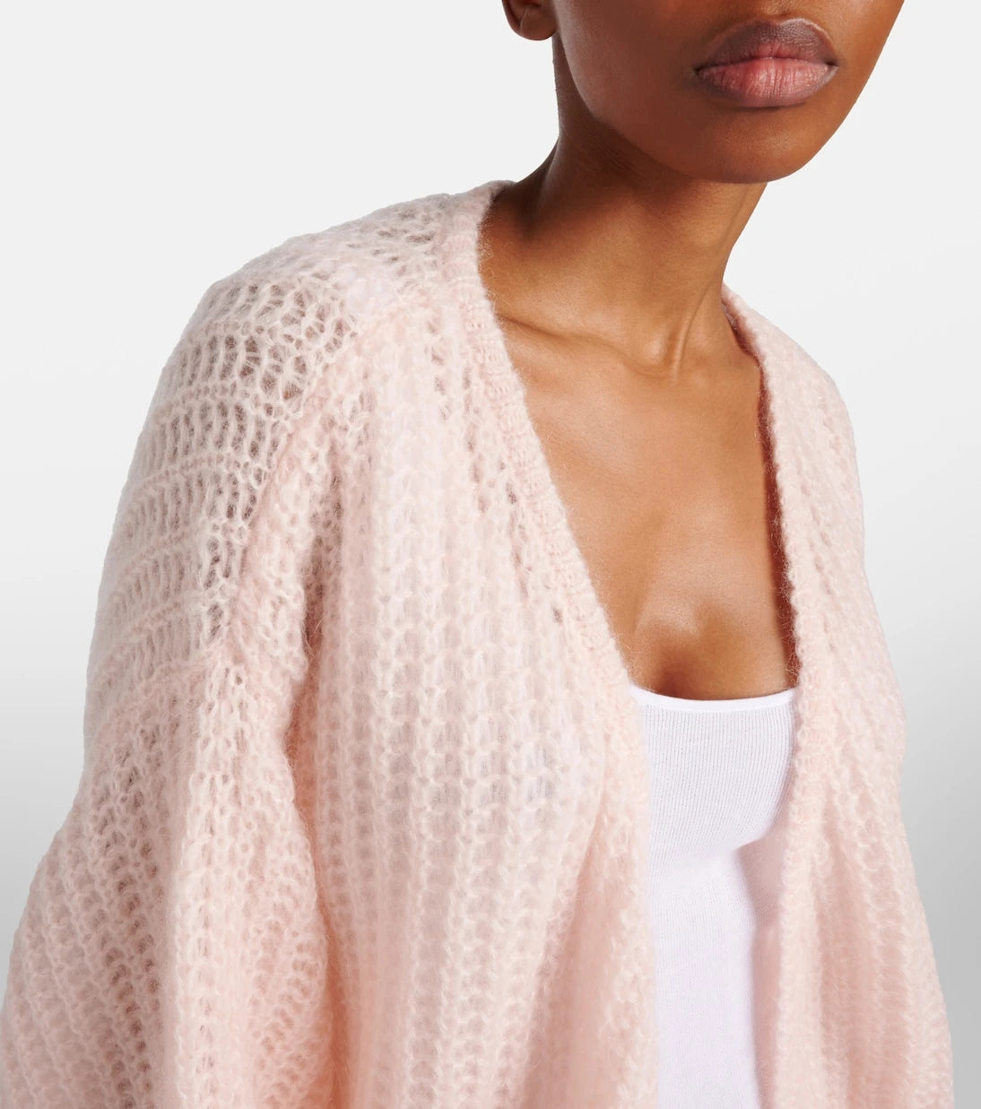 Toteme - Open-knit oversized mohair-blend cardigan