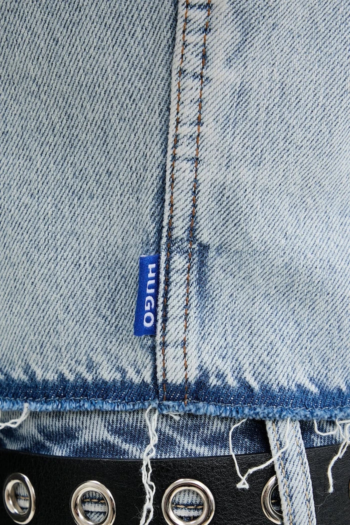 HUGO Blue Kadın Denim Tek Düğmeli Yelek Garis_B