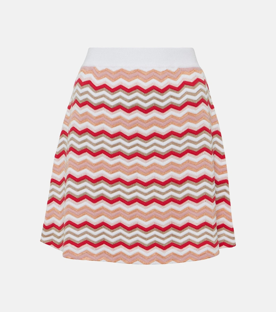 Missoni - تنورة قصيرة قطنية مخلوطة بنمط متعرج